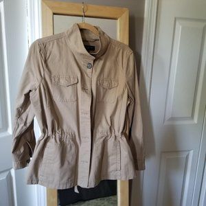 Talbots NWT Light Weight Cotton Field Jacket Draw-Ties to Cinch Petite Lg